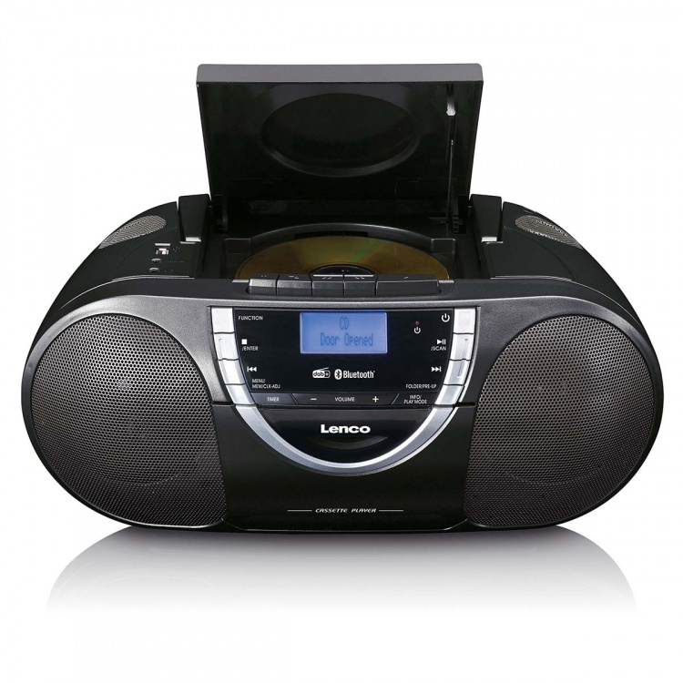 Lenco Bærbar DAB+- og FM-radio med cd-kassette og Bluetooth® Sort