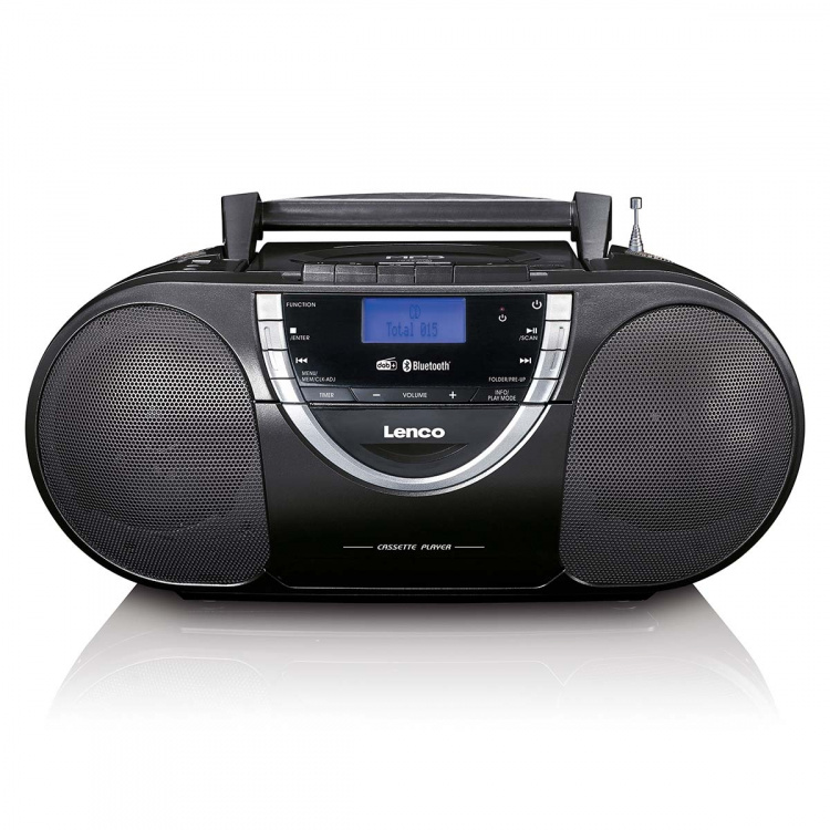 Lenco Bærbar DAB+- og FM-radio med cd-kassette og Bluetooth® Sort