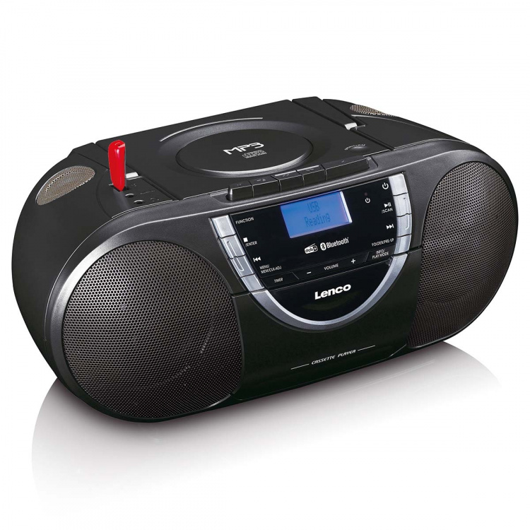 Lenco Bærbar DAB+- og FM-radio med cd-kassette og Bluetooth® Sort