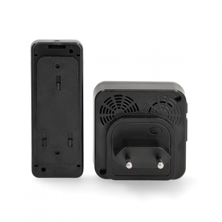 Nedis Trådløst Dørklokke Sæt | Strømforsyning | 100 - 240 V AC 50/60 Hz | 1x 23A 12V | Volume: 110 dB | Signalområde: 150 m | IP55 | Justérbar volume | 58 Melodier | 1 Modtager | Sort Nedis Trådløst Dørklokke Sæt | Strømforsyning | 100 - 240 V AC 50/60 Hz | 1x 23A 12V | Volume: 110 dB | Signalområde: 150 m | IP55 | Justérbar volume | 58 Melodier | 1 Modtager | Sort