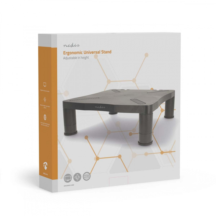 Nedis Monitor Stand | Ergonomisk: Yes | Maksimal bæreevne: 18 kg | Universal | Justérbar højde: Ja