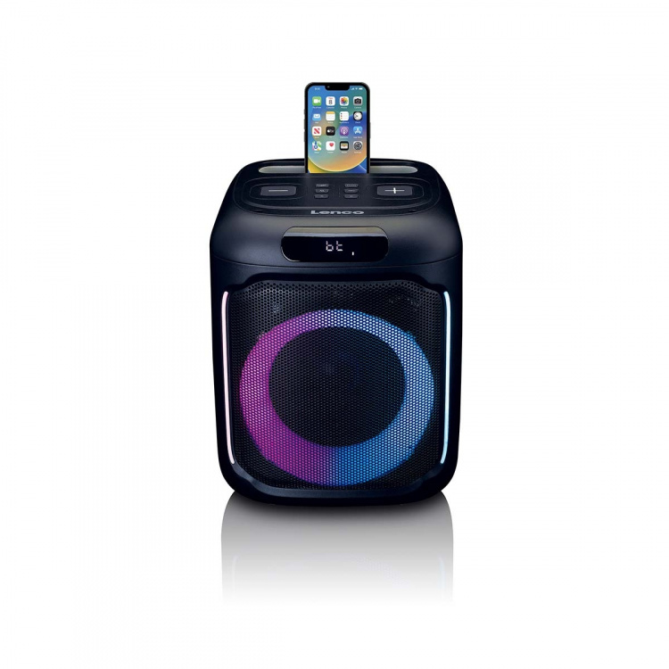Lenco Kompakt IPX4 Bluetooth® partyhøjttaler med trådløs mikrofon Lenco Kompakt IPX4 Bluetooth® partyhøjttaler med trådløs mikrofon