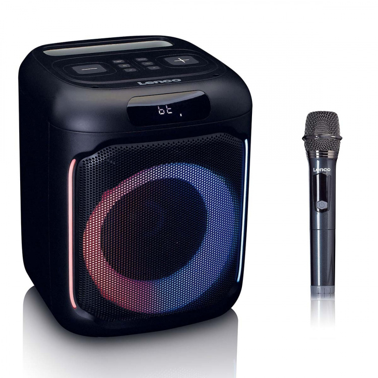 Lenco Kompakt IPX4 Bluetooth® partyhøjttaler med trådløs mikrofon Lenco Kompakt IPX4 Bluetooth® partyhøjttaler med trådløs mikrofon