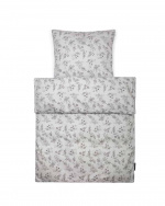 Smallstuff Sengetøj - Baby - Grå blomsterhave