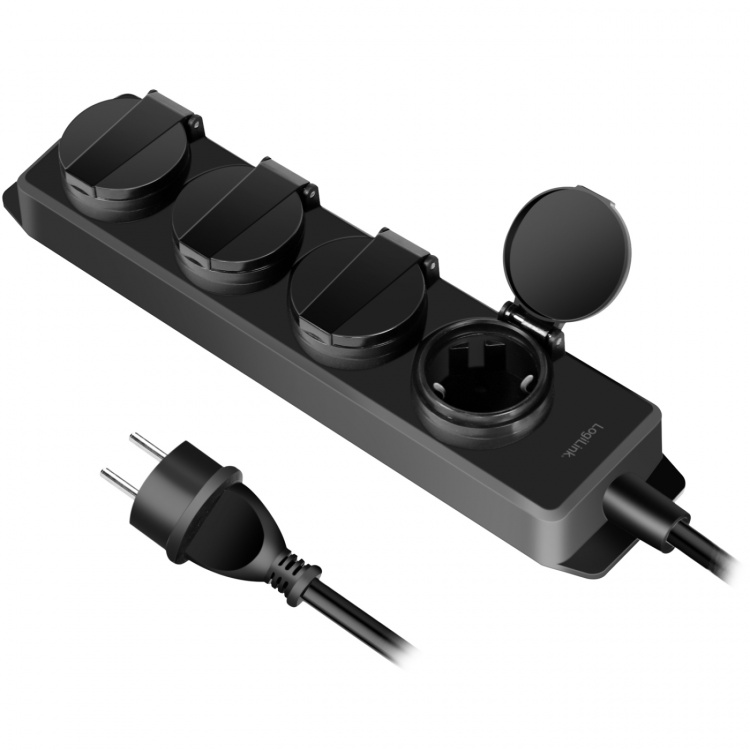 LogiLink Skyddsbox med grenuttag 4-vägs IP54