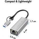 LogiLink USB-A/USB-C -> 2,5 Gigabit Nätverksadapter RJ45 LogiLink USB-A/USB-C -> 2,5 Gigabit Nätverksadapter RJ45