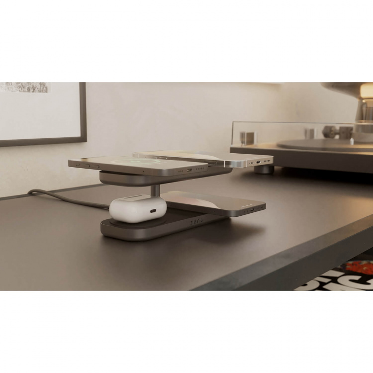 Zens Trådløs Oplader Quattro Pro 4 Qi2 Sort Zens Trådløs Oplader Quattro Pro 4 Qi2 Sort