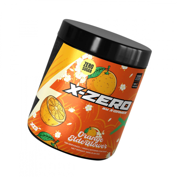 X-GAMER Energidrikpulver X-Zero 160 gram Orange Elderflower