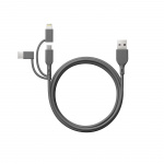 GP Kabel USB-A Til USB-C 3-I-1 Micro-USB + Lightning CY1N 1m GP Kabel USB-A Til USB-C 3-I-1 Micro-USB + Lightning CY1N 1m