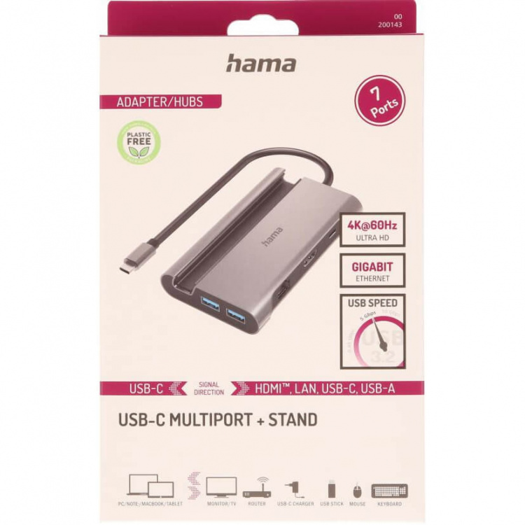 Hama USB-Hub USB-C Multiport 7-Porte