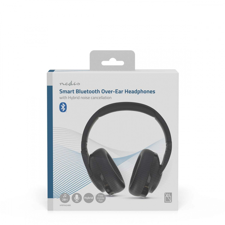 Nedis Trådløse Over-Ear hovedtelefoner | Maksimal batteritid: 28 timer | Indbygget mikrofon | Truk kontrol | Hybrid (ENC + ANC) | Understøtter stemmestyring | Volumenkontrol | Sort Nedis Trådløse Over-Ear hovedtelefoner | Maksimal batteritid: 28 timer | Indbygget mikrofon | Truk kontrol | Hybrid (ENC + ANC) | Understøtter stemmestyring | Volumenkontrol | Sort