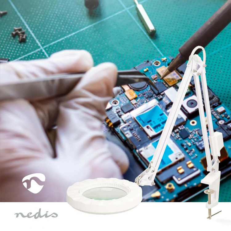 Nedis Forstørrende Bordlampe | Linse styrke: 3 Diopter | 6500 K | 6 W | 700 lm | Hvid