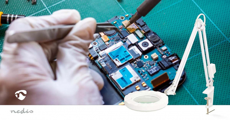 Nedis Forstørrende Bordlampe | Linse styrke: 3 Diopter | 6500 K | 6 W | 700 lm | Hvid