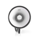 Nedis Megafon | Maksimum rækkevidde: 1500 m | Maksimal volumenkontrol: 120 dB | Aftagelig Mikrofon | Indbygget sirene | Bluetooth® | Optagefunktion | USB-afspilning | Skulder strop | Hvid / Sort