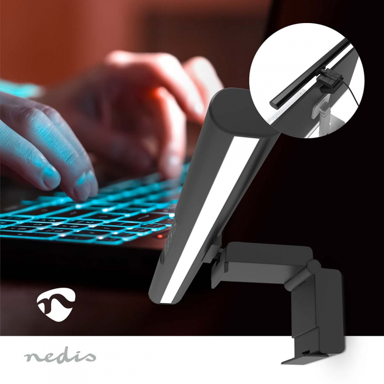 Nedis Monitor Lysbjælke | 40 cm | Dæmpbar | LED | Berøringskontrol | ABS / Aluminium