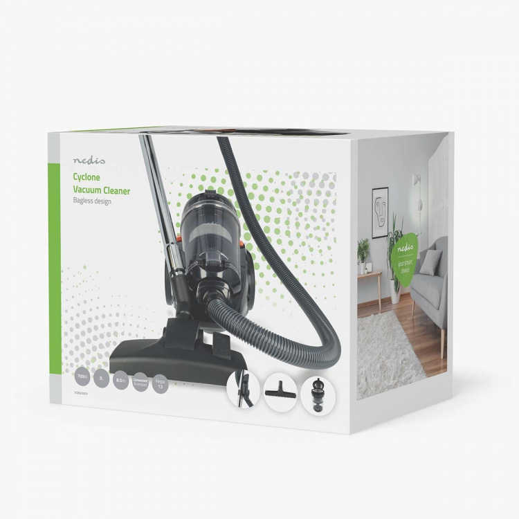 Nedis Poseløs støvsuger | Poseløs | 700 W | Støvkapacitet: 3.0 l | Combi Børste | Aaktionsradius: 8.50 m | HEPA luftfilter | Antracit / Orange / Sort Nedis Poseløs støvsuger | Poseløs | 700 W | Støvkapacitet: 3.0 l | Combi Børste | Aaktionsradius: 8.50 m | HEPA luftfilter | Antracit / Orange / Sort