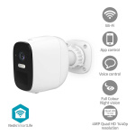 Nedis SmartLife udendørskamera | Spotlight | 4MP Quad HD 1440p / 2560x1440 | IP66 | Maks. batteritid: 10 Måned | Cloud Storage (mulighed) / microSD (ikke inkluderet) | 5 V DC | Med bevægelsessensor | Nattesyn | Hvid Nedis SmartLife udendørskamera | Spotlight | 4MP Quad HD 1440p / 2560x1440 | IP66 | Maks. batteritid: 10 Måned | Cloud Storage (mulighed) / microSD (ikke inkluderet) | 5 V DC | Med bevægelsessensor | Nattesyn | Hvid