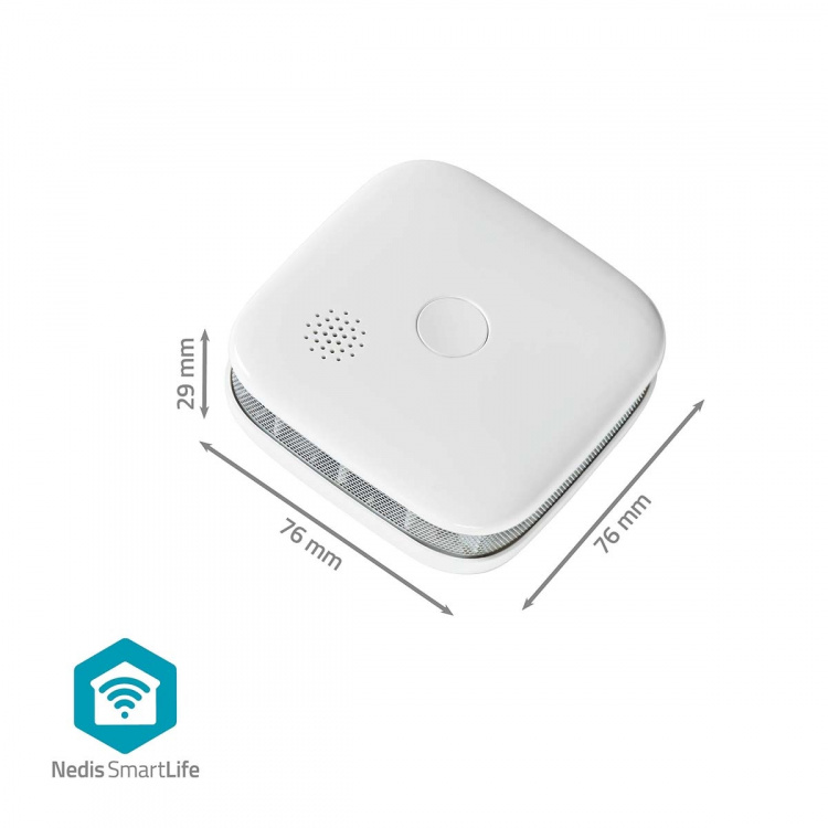 Nedis SmartLife Røgalarm | Wi-Fi | Batteri | Sensorlevetid: 10 År | EN 14604 | Maks. batteritid: 24 Måned | 85 dB | Hvid | 3 stk