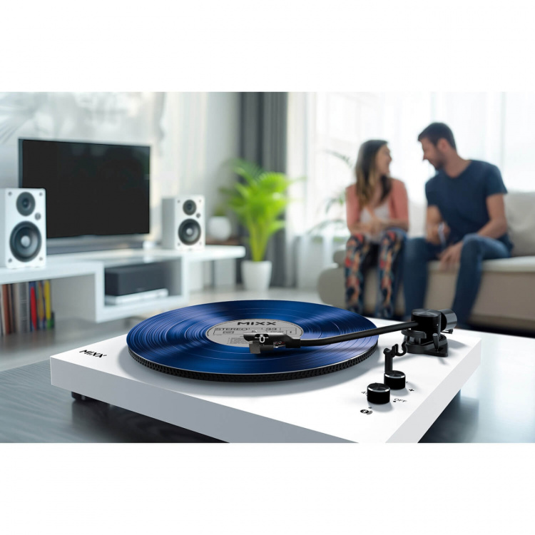MIXX Pladespiller Vinyl Inkl. Højttalere System 5 Stereo Hvid