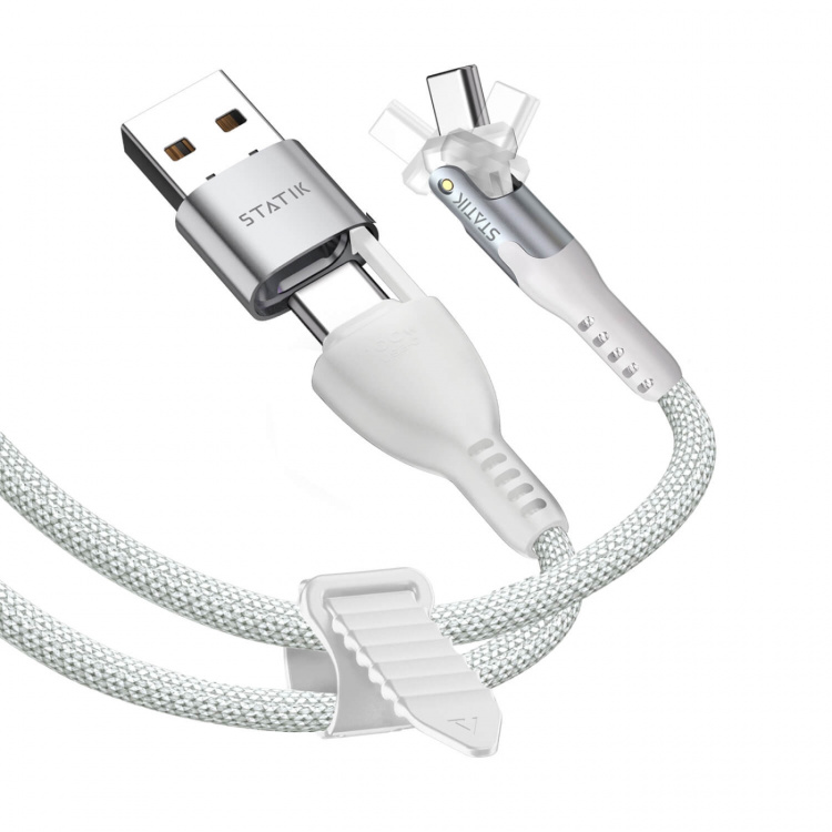 STATIK Kabel PowerPivot Pro Nylonflettet USB-C Til USB-C Hvid 1m STATIK Kabel PowerPivot Pro Nylonflettet USB-C Til USB-C Hvid 1m