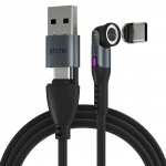 STATIK Kabel 360 Pro Magnetisk Spids USB-C/Lightning/MicroUSB Sort 1m