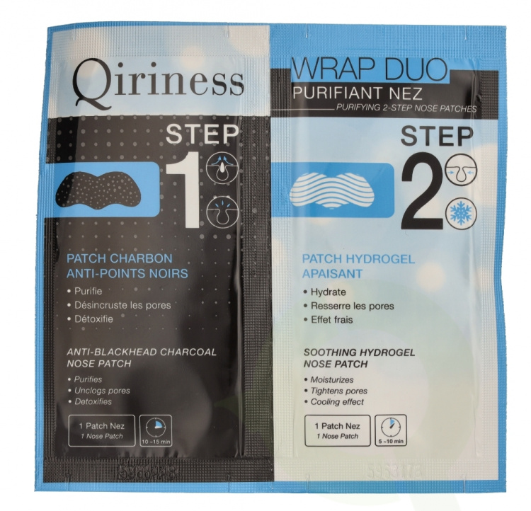Qiriness Wrap Duo Purifying 2-Step Nose Patches 30 g 2 Patches