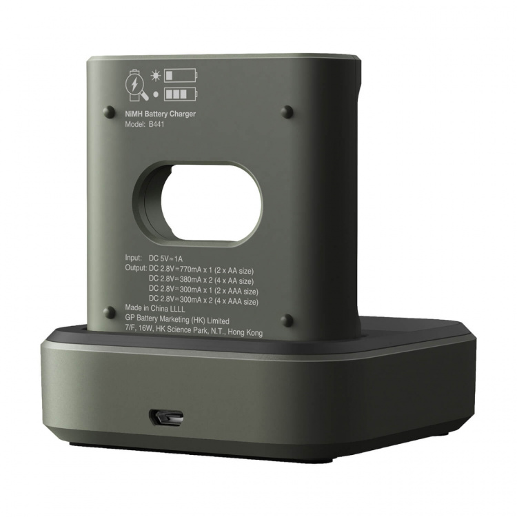 GP Batterioplader Everyday B441 + D451 4xA-batterier 2100mAh GP Batterioplader Everyday B441 + D451 4xA-batterier 2100mAh