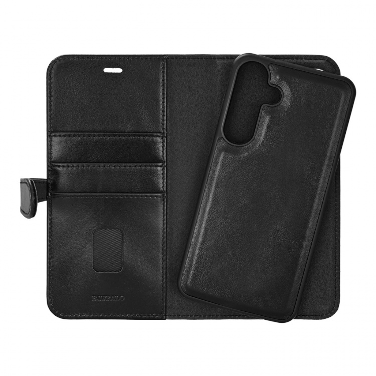 Buffalo Wallet 2i1 Samsung S25+ 5G Læder 3 Kort Sort Buffalo Wallet 2i1 Samsung S25+ 5G Læder 3 Kort Sort