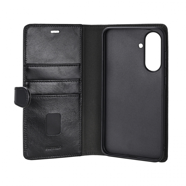 Buffalo Wallet 2i1 Samsung A36 5G Læder 3 Kort Sort Buffalo Wallet 2i1 Samsung A36 5G Læder 3 Kort Sort