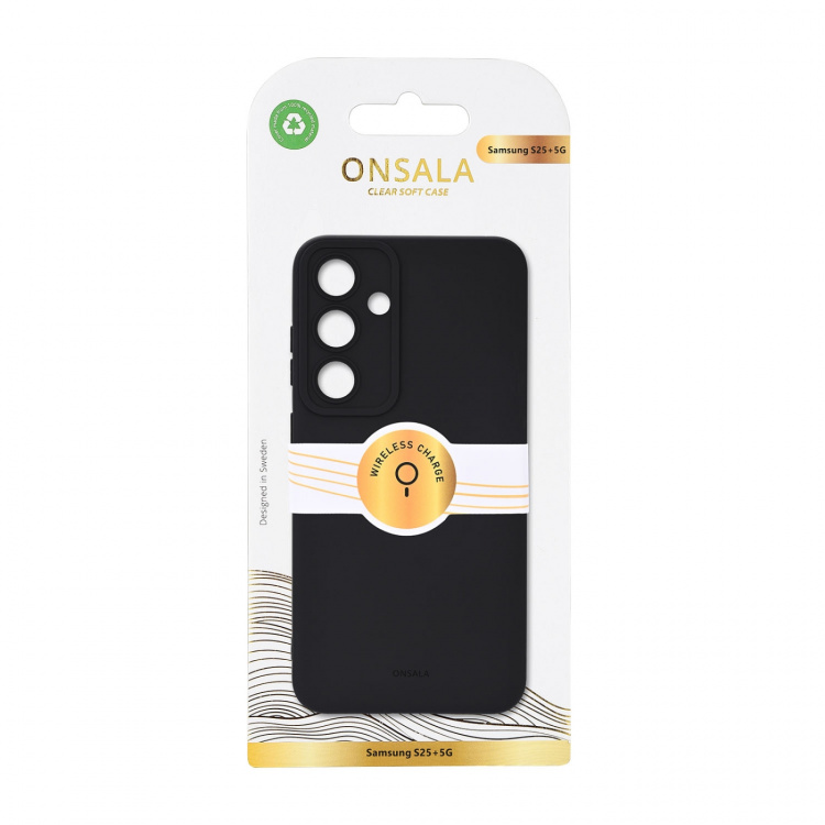 Onsala Mobilcover Samsung S25+ 5G Silikoneeffekt Sort