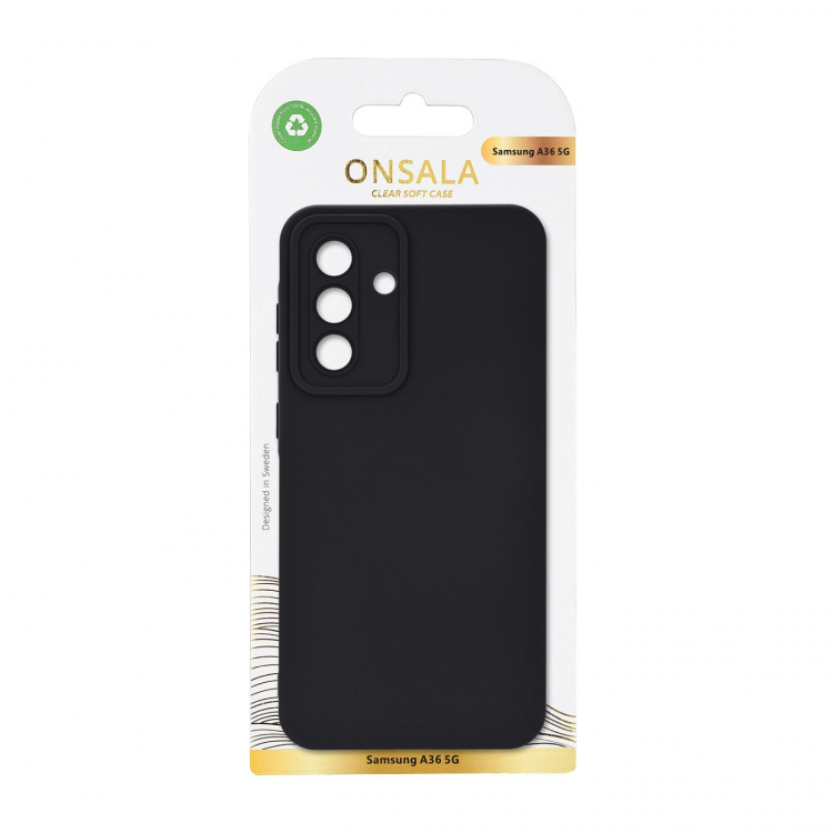 Onsala Mobilcover Samsung A36 5G Silikoneeffekt Sort Onsala Mobilcover Samsung A36 5G Silikoneeffekt Sort