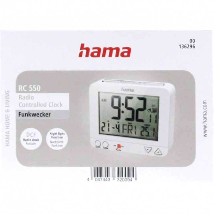 Hama Vækkeur RC550 Radiostyret Hvid Hama Vækkeur RC550 Radiostyret Hvid