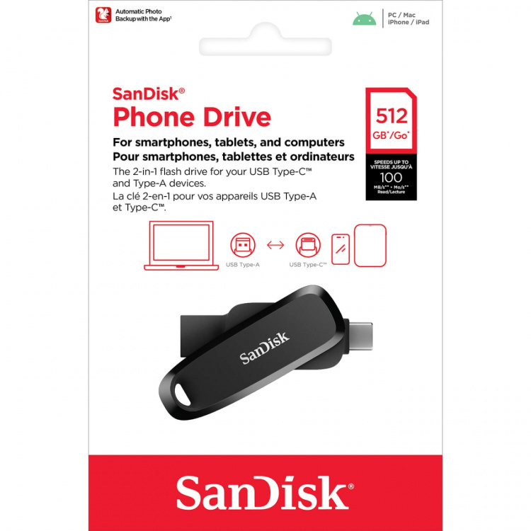 SanDisk USB-drev Phone Drive Android 512 GB