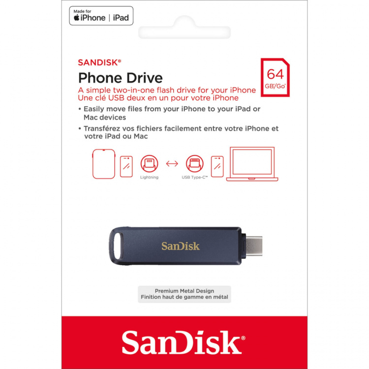 SanDisk USB-Drev Phone Drive 64 GB SanDisk USB-Drev Phone Drive 64 GB