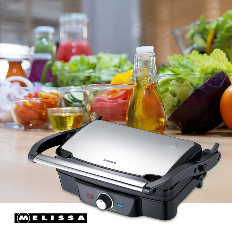MELISSA Panini / Bordgrill 1600W Sort / Rustfrit stål tophus MELISSA Panini / Bordgrill 1600W Sort / Rustfrit stål tophus