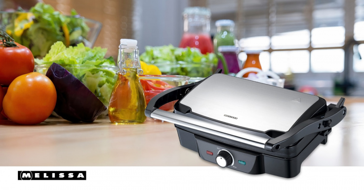 MELISSA Panini / Bordgrill 1600W Sort / Rustfrit stål tophus MELISSA Panini / Bordgrill 1600W Sort / Rustfrit stål tophus