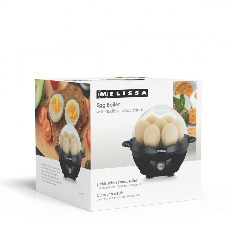 MELISSA Æggekoger | 7 æg | hørbart klar-signal | målebæger | sort