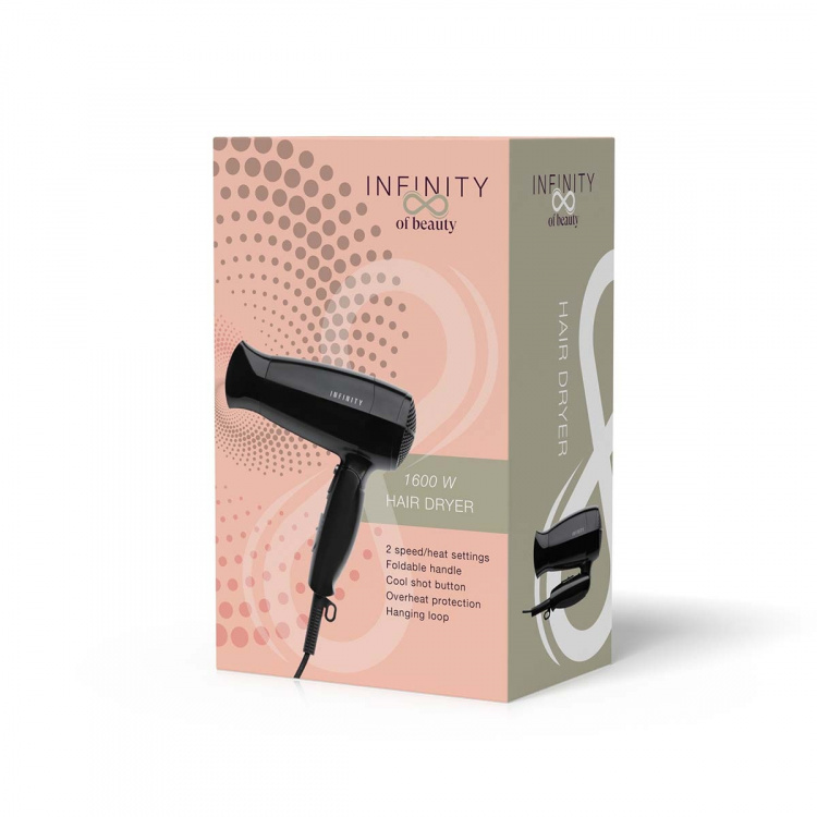 MELISSA Hårtørrer med foldbart håndtag 1600W Sort