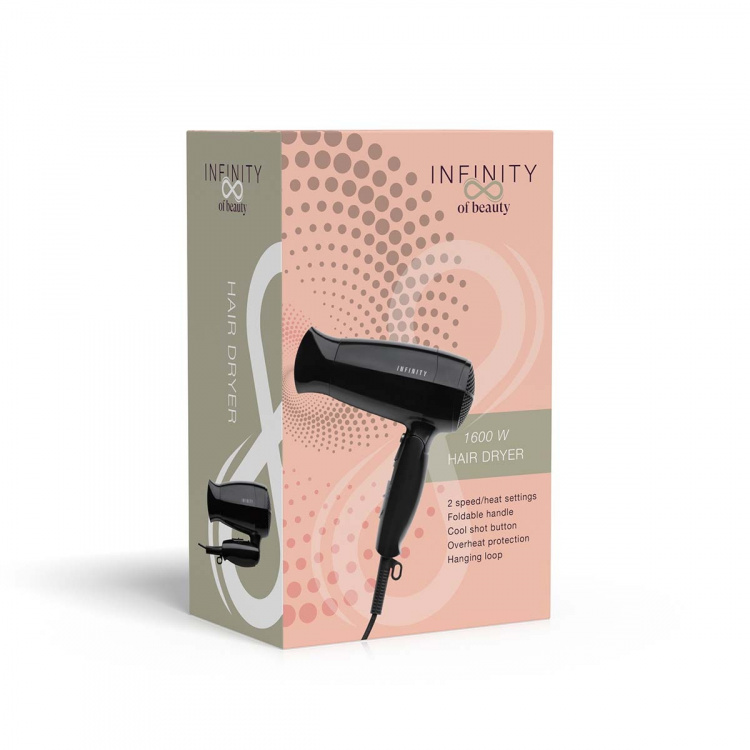 MELISSA Hårtørrer med foldbart håndtag 1600W Sort