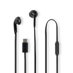Nedis Kablede Hovedtelefoner | USB-C™ | Kabellængde: 1.20 m | Indbygget mikrofon | Volumenkontrol | Sort
