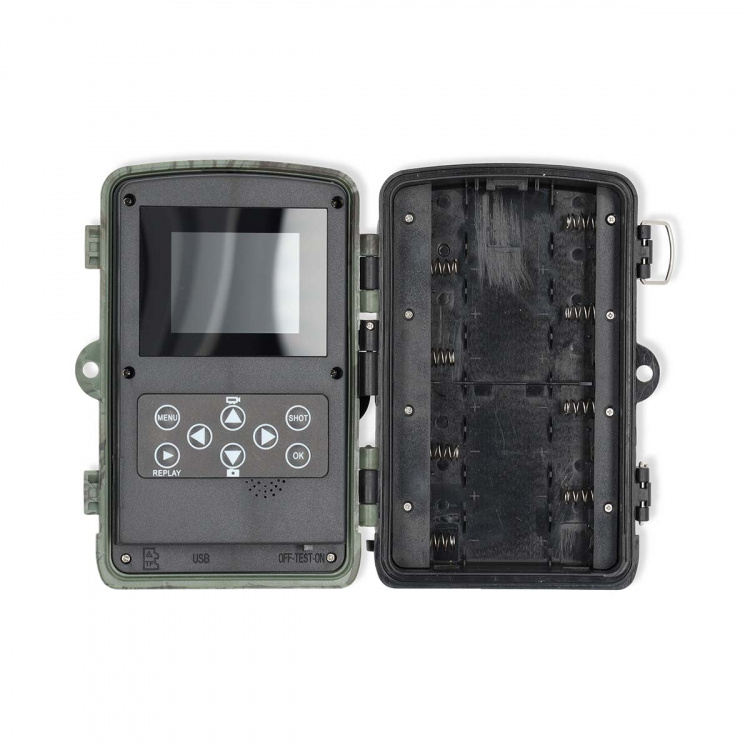 Nedis Vildtkamera | 4K@10fps | 50 MPixel | 5 MPixel CMOS | IP65 | Sort No-Glow IR | Nattesyn | Betragningsvinkel: 60 ° | Bevægelse Sensor | Detektionsvinkel: 130 ° | Detektionsområde: 20 m | Skærmstørrelse: 2.4 