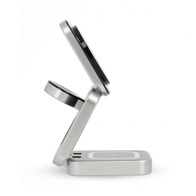 Nedis Trådløs oplader | 3-in-1 | 2.5 / 5 / 15 W | LED-indikator i brug | Inkluderet kabel | USB-A / USB-C™ | 1.50 m