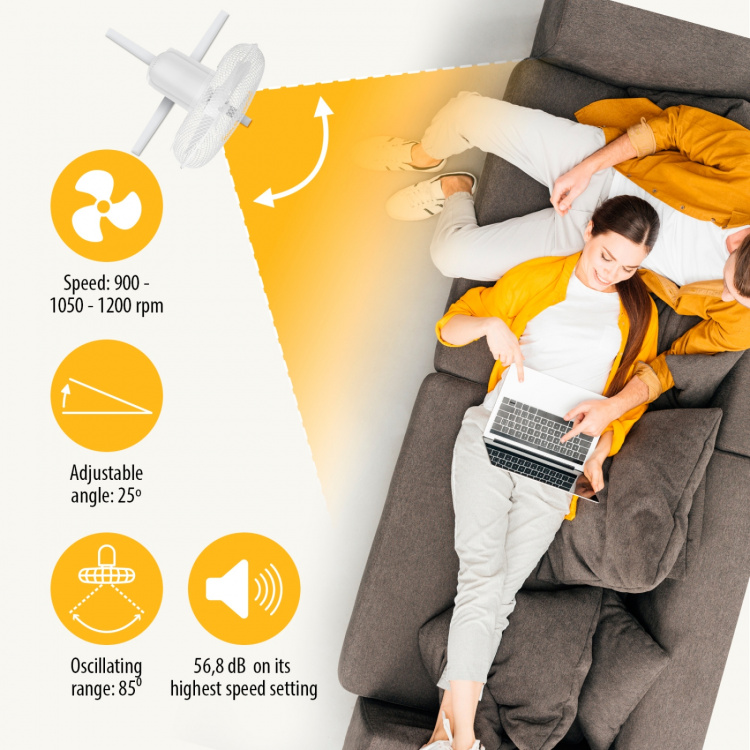 Tristar Golvfläkt 23cm Justerbar Höjd 85-115 cm