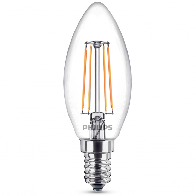 Philips LED E14 Kron B35 2,3W (40W) Klar 485lm 2700K Energiklass A