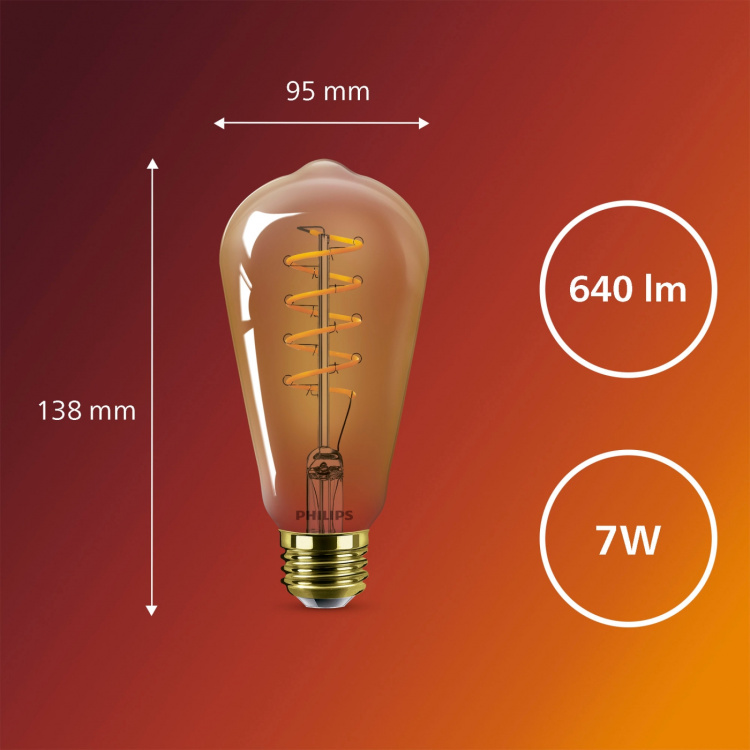 Philips LED SceneSwitch E27 ST64 7-3,8-1W (50W) Deco spiral