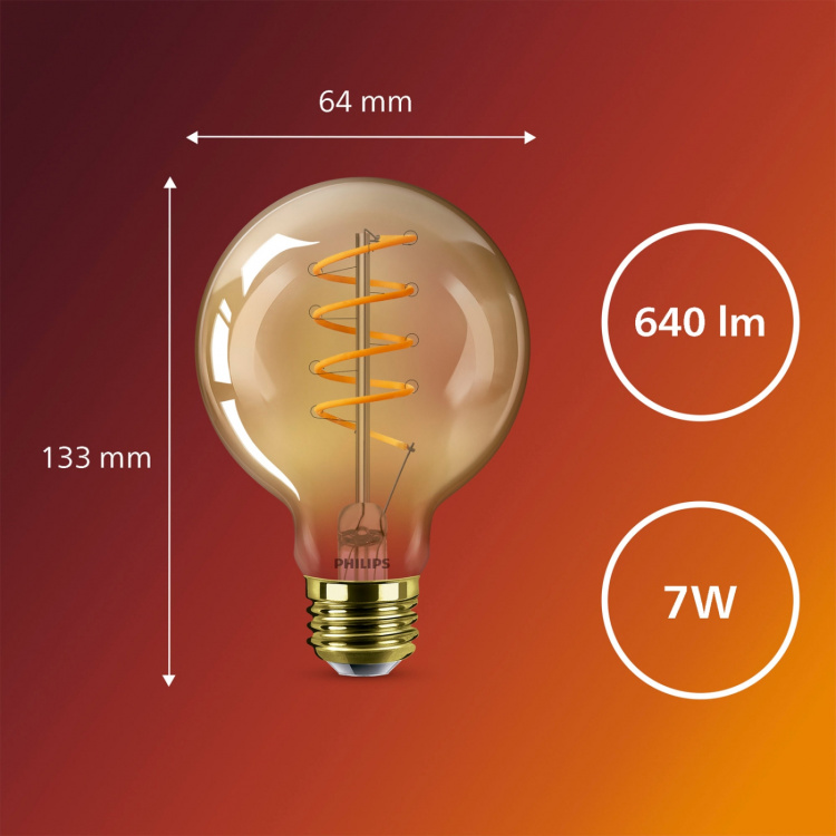 Philips LED SceneSwitch E27 G95 7-3,8-1W (50W) Deco spiral