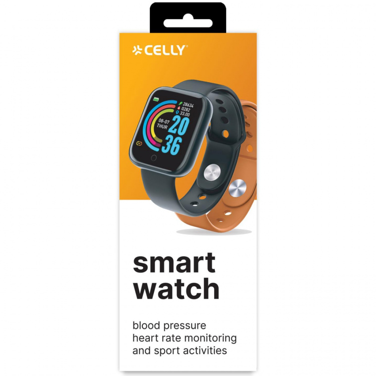 Celly Trainerbeat Smartwatch med två armband Svart + Orange Celly Trainerbeat Smartwatch med två armband Svart + Orange