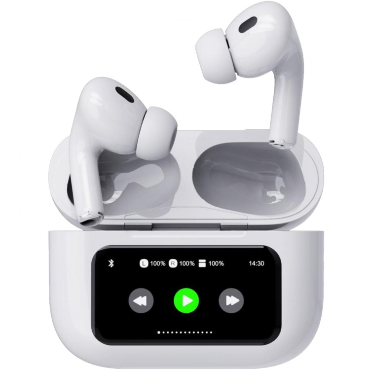 Celly SoundLED True Wireless Bluetooth-headset med LED-display ANC & ENC Vit