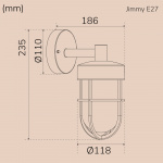Llitt Jimmy Väggarmatur E27-sockel IP44 Corten Llitt Jimmy Väggarmatur E27-sockel IP44 Corten