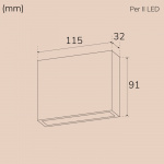 Llitt Per II Väggarmatur LED IP54 3000K 6W 430lm Antracit Llitt Per II Väggarmatur LED IP54 3000K 6W 430lm Antracit